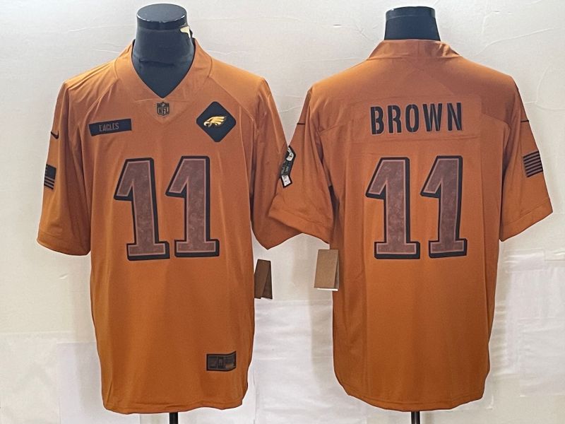 Men Philadelphia Eagles #11 Brown brown Nike 2023 Salute To Service Limited NFL Jersey->philadelphia eagles->NFL Jersey